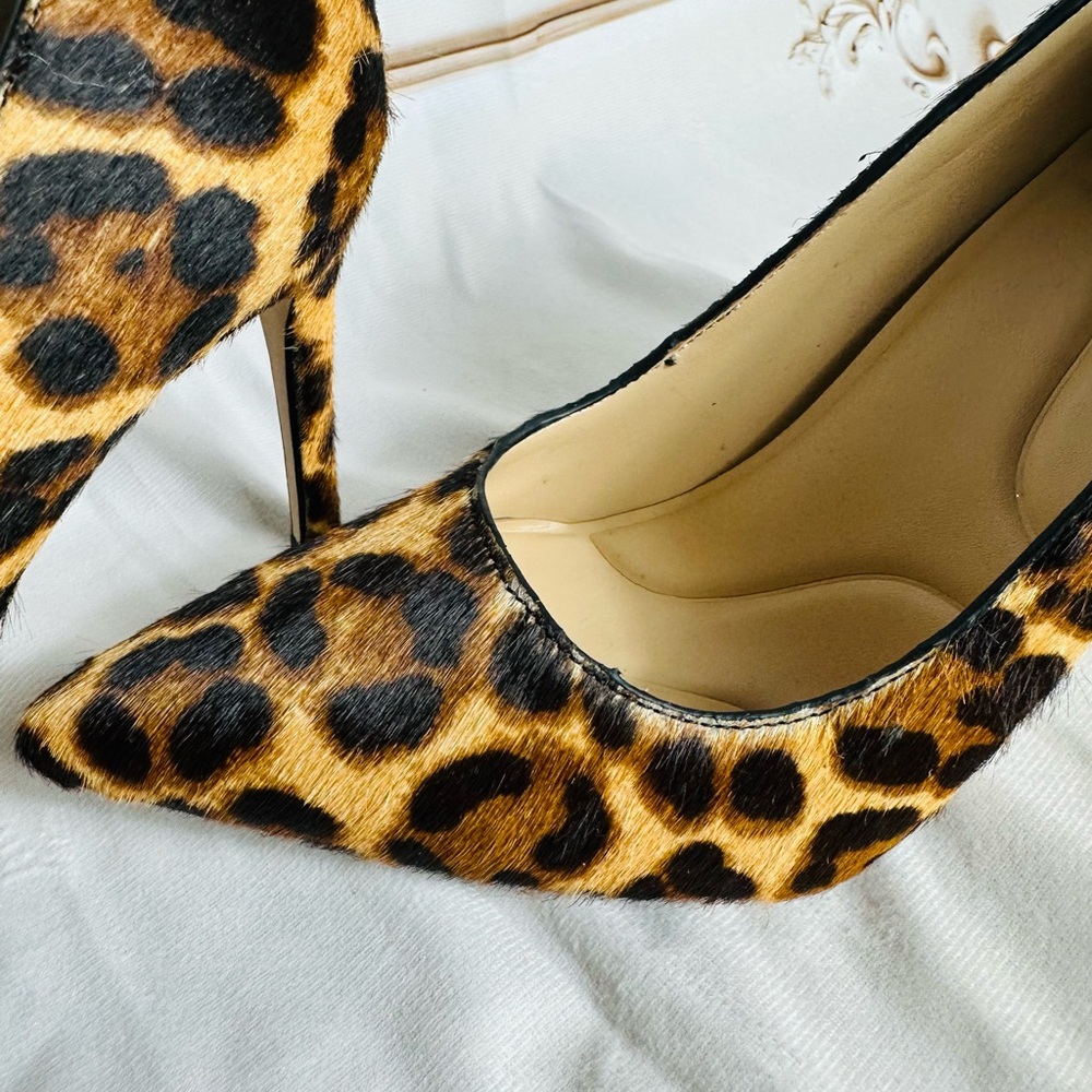 Gianni Bini Leopard Print Pointed Toe Pumps - Brown/Black - Picture 10 of 16
